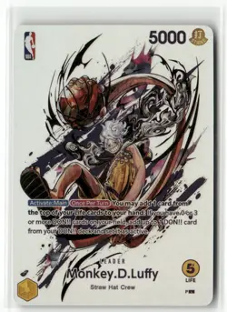 MONKEY LUFFY BASKETBALL ONE PIECE Holographic Custom Art Anime Collectible Card - Image 1