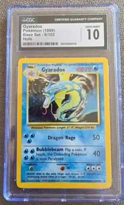 1999 Pokemon Gyarados 6/102 Base Set Holo CGC 10 Gem Mint 1999-2000 WOTC - Image 1