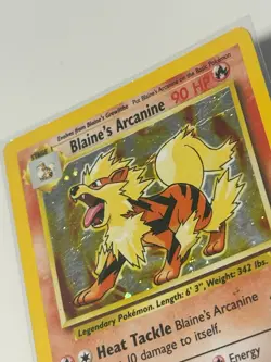 Blaine's Arcanine 1/132 Gym Challenge Unlimited Holo Pokemon Card HP - Image 3