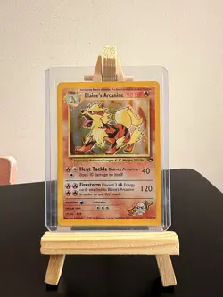 Pokemon Blaine's Arcanine 1/132 Gym Challenge Holo Card Unlimited HP With Crease - Image 1
