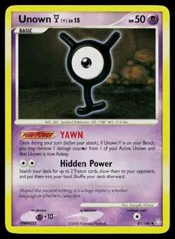 Pokemon Card Legends Awakened Unown [Y] 81/146 Uncommon - Image 1