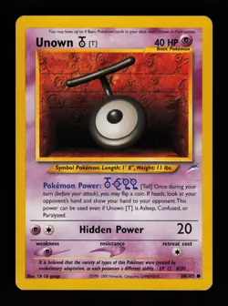 Unown [T] 88/105 Unlimited Common Neo Destiny Pokemon Cards - Image 1