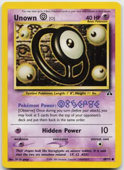 Unown [O] 69/75 Common Neo Discovery Unlimited Near Mint - Image 1
