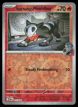 Team Rocket's Houndour 037/182 Common Destined Rivals Pokemon Reverse Holo NM - Image 1