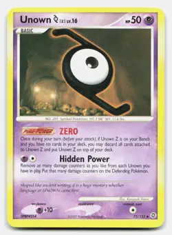 Unown [Z] 72/132 Uncommon Secret Wonders Pokemon LP - Image 1
