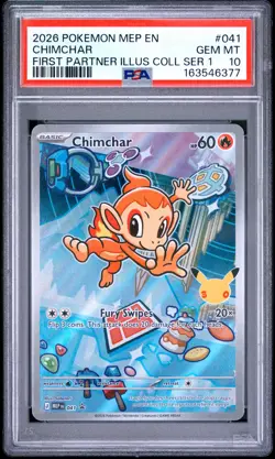 2026 POKEMON MEP EN-ME BLACK STAR PROMO #041 CHIMCHAR PSA 10 - Image 1