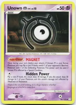 Unown [M] 66/123 Uncommon Mysterious Treasures Pokemon Lightly Played - Image 1
