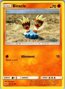 Binacle Forbidden Light 66/131 Common Pokemon Near Mint - Image 1