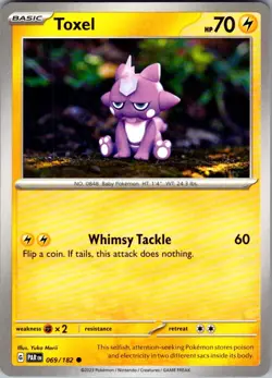 Toxel Paradox Rift 069/182 Common Pokemon Near Mint - Image 1