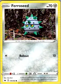 Ferroseed Sword & Shield 130/202 Common Pokemon Near Mint - Image 1