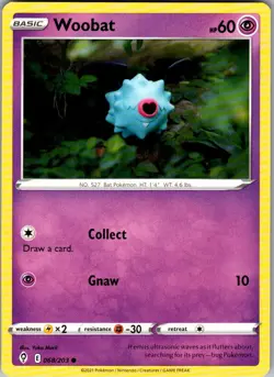 Woobat Evolving Skies 068/203 Common Pokemon Near Mint - Image 1