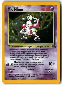 1999 Mr. Mime ⭐ 6/64 Unlimited Holo Rare Jungle WOTC Vintage Pokemon LP - Image 1