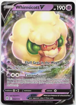 Whimsicott V 064/172 Holo V Rare Brilliant Stars Pokemon Holo Near Mint - Image 1