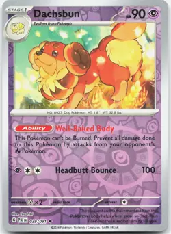 Dachsbun 039/091 Uncommon Paldean Fates Pokemon Reverse Holo Near Mint - Image 1