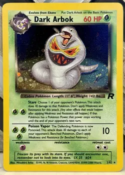 Dark Arbok Holo Rare 2/82 Team Rocket LP Wizards Of The Coast Pokemon TCG - Image 1
