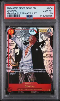 One Piece 2024 Shanks OP09-004 Manga e Buggy OP09-051 Manga PSA 10 Inglese - Image 1