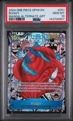 One Piece 2024 Shanks OP09-004 Manga e Buggy OP09-051 Manga PSA 10 Inglese - Image 4