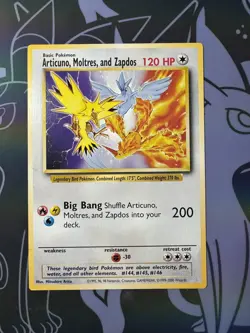 Pokemon TCG Jumbo Oversized Articuno, Moltres and Zapdos 1999-2000 WOTC Promo - Image 1