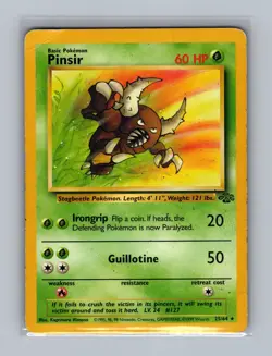 Pinsir 25/64 Rare Jungle Pokemon Unlimited Damaged - Image 1