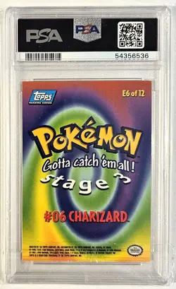 Pokemon 1999 Topps Movie Evolution Charizard E6 PSA 9 MINT - Image 2