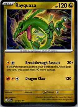Rayquaza 153/217 Rare Ascended Heroes Pokemon Holo Near Mint - Image 1