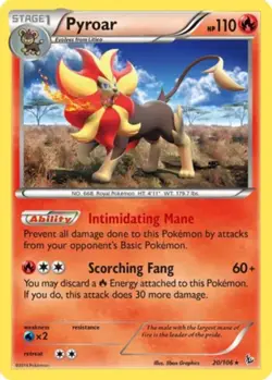 Pokemon - Pyroar - 20/106 - Holo Rare - Reverse Holo - XY - Flashfire - NM - Image 1