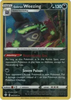 Pokemon - Galarian Weezing - 042/072 - Holo Rare - Reverse Holo - Shining Fates - Image 1