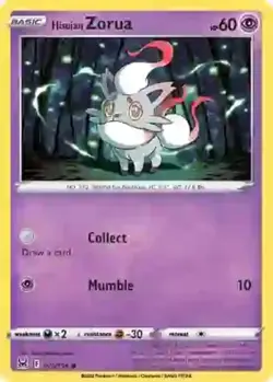 Pokemon - Hisuian Zorua - 075/196 - Common - Reverse Holo - Sword & Shield - Los - Image 1