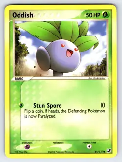 Oddish 64/115 2005 EX Unseen Forces Pokemon Card TCG Saitou Common - VLP - Image 1