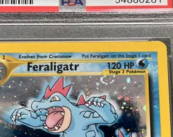 SWIRL 2000 POKEMON NEO GENESIS #5 FERALIGATR-HOLO PSA 8 - Image 2