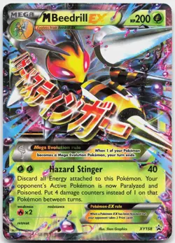 M Beedrill EX XY158 Holo Promo XY Promo Pokemon Lightly Played - Image 1