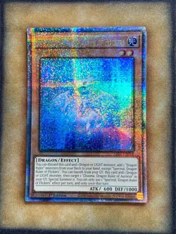 Yugioh Spectral, Dragon Ruler of Flickers ALIN-EN018 Quarter Century Rare 1st NM - Image 1