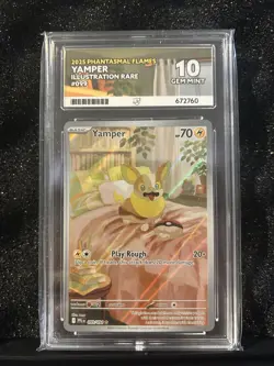 Pokemon TCG: Yamper 099/094 Phantasmal Flames Illustration Rare ACE 10 GEM MINT - Image 1