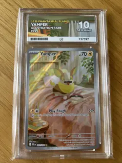 Pokemon TCG: Yamper 099/094 Phantasmal Flames Illustration Rare ACE 10 GEM MINT - Image 1