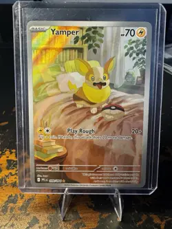 Pokemon TCG Yamper 099/094 Phantasmal Flames Illustration Rare Holo Basic 70 HP… - Image 1