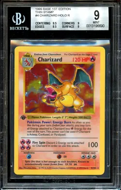 BGS 9 MINT Charizard 4/102 1st Edition HOLO RARE Base Set Pokemon Card 690 - Image 2