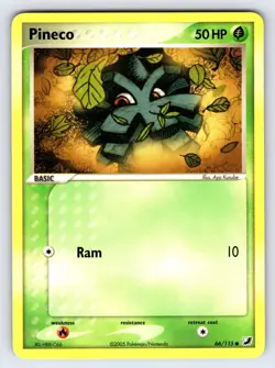 Pineco 66/115 2005 EX Unseen Forces Pokemon Card TCG Nintendo Common - Nm - Image 1