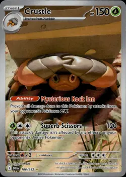 Crustle 186/182 NM/M Illustration Rare Destined Rivals Pokemon Holo - Image 1