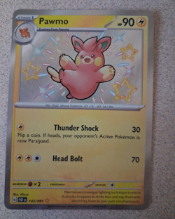 Pokemon Company Pawmo Shiny Rare Holo 143/091 SV Paldean Fates HP 90 ENG - Image 1