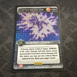 DBZ Dragon Ball Z TCG Card Panini Premiere R160 Vegeta's Galick Gun Foil - Image 1