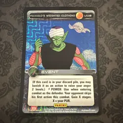 DBZ Dragon Ball Z TCG Card Panini Premiere U119 Piccolo's Weighted Clothing FOIL - Image 1