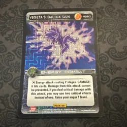 DBZ Dragon Ball Z TCG Card Panini Premiere R160 Vegeta's Galick Gun Foil - Image 1