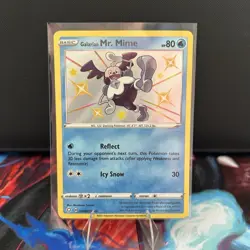 Pokemon TCG Galarian Mr. Mime Shining Fates Holo Card SV020/SV122 Baby Shiny - Image 1