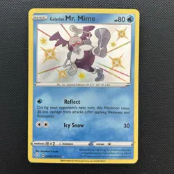 Pokemon TCG Galarian Mr. Mime Shining Fates Holo Card SV020/SV122 Baby Shiny - Image 2