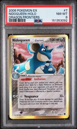 2006 POKEMON EX DRAGON FRONTIERS #7 NIDOQUEEN-HOLO PSA 8 - Image 1