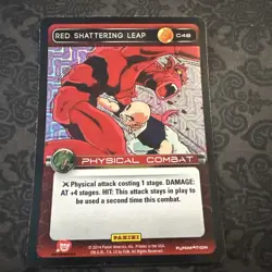 DBZ Dragon Ball Z TCG Card Panini Premiere C49 Red Shattering Leap Foil - Image 1