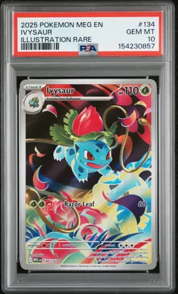 2025 POKEMON MEG EN-MEGA EVOLUTION ILLUSTRATION RARE #134 IVYSAUR PSA 10 - Image 1