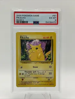 1999 Pokemon Base 2 Pikachu Yellow Cheeks #58 Psa6 - Image 1