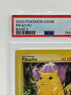 1999 Pokemon Base 2 Pikachu Yellow Cheeks #58 Psa6 - Image 3