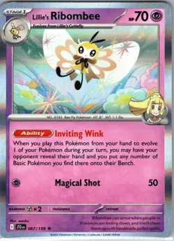 Lillie's Ribombee 067/159 Rare Journey Together Pokemon Holo Near Mint - Image 1
